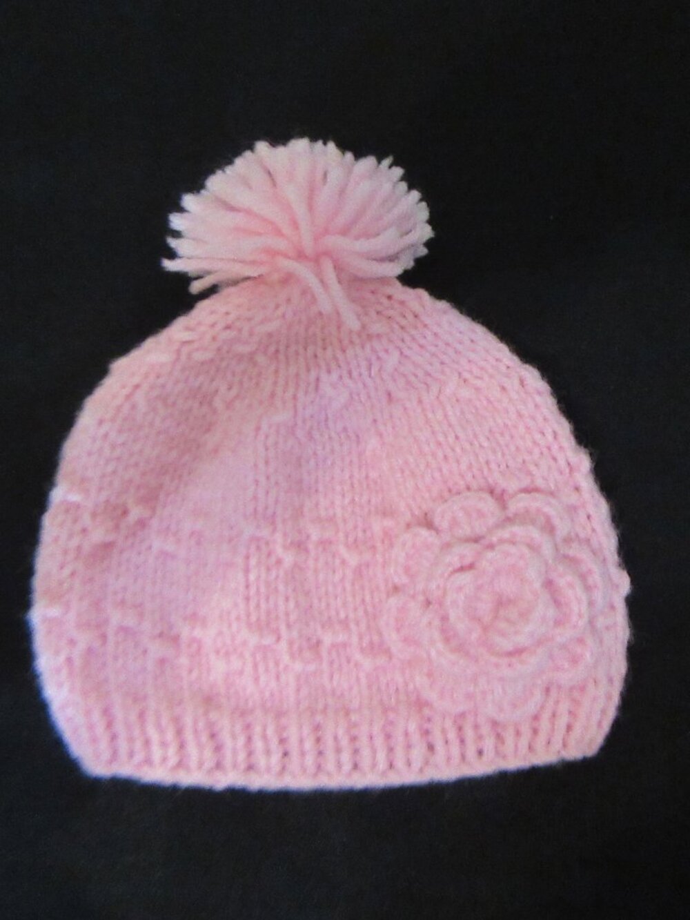 Baby Hand Made Crochet Hat with Flower